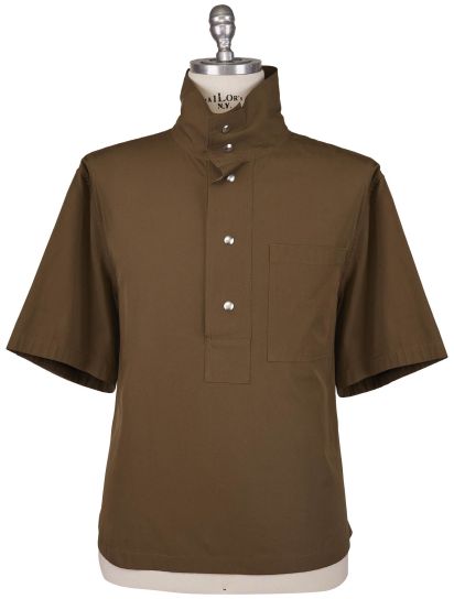Bottega Veneta ブラウン オーバーサイズ 半袖シャツ Bottega Veneta Brown Cotton Viscose Pl Shirt | IsuiT