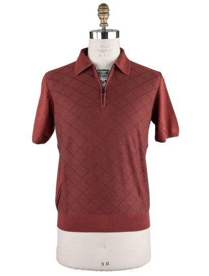 Cesare Attolini Burgundy Silk Half Zip Polo | IsuiT