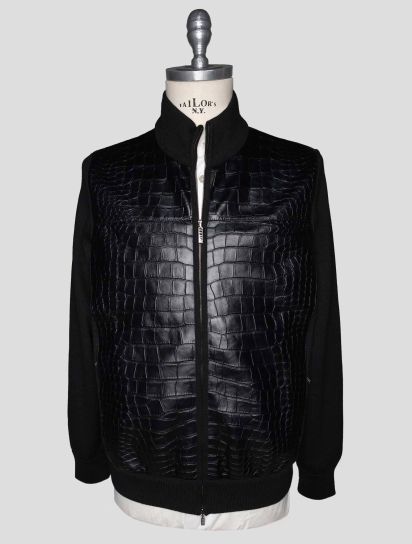 Zilli Black Cashmere Silk Leather Crocodile Sweater Coat | IsuiT