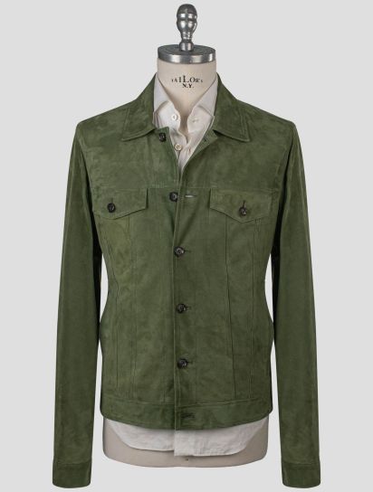 Isaia Green Leather Suede Coat | IsuiT