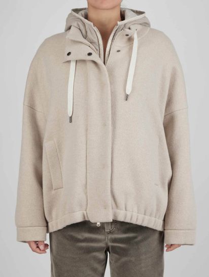 Brunello Cucinelli Beige Cashmere Coat Woman | IsuiT