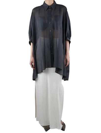Brunello Cucinelli Blue Cotton Silk Blusa Shirt Woman | IsuiT