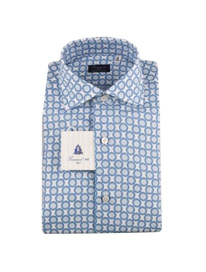 ブランドのギフト Light Finamore Blue IsuiT | Shirt Linen Cotton White トップス