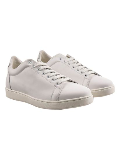 KITON White Leather Crocodile Sneakers Shoes | IsuiT