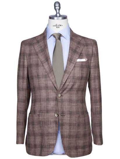 Kiton Brown Virgin Wool Cashmere Silk Linen Pa Blazer | IsuiT