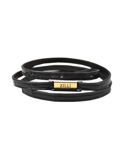 Zilli Black Leather Crocodile Bracelet | IsuiT