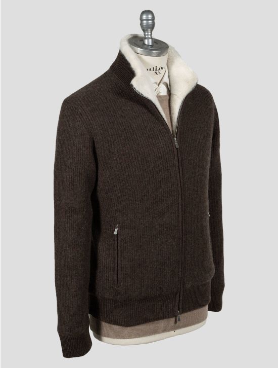 Barba Napoli Barba Brown Cashmere With Fur Coat Brown 001