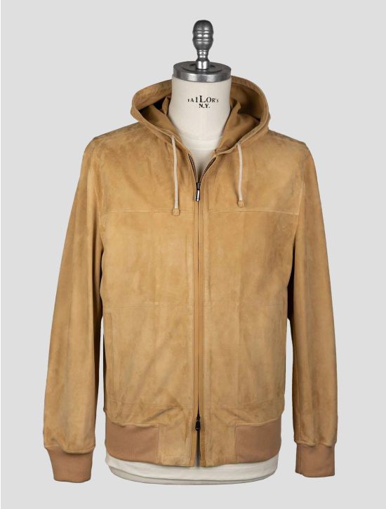Cesare Attolini brown leather suede coat image 1