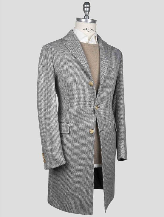 Luigi Borrelli Luigi Borrelli Gray Virgin Wool Silk Overcoat Gray 001