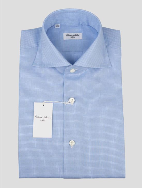 Cesare Attolini Cesare Attolini Light Blue Cotton Linen Shirt Light Blue 000