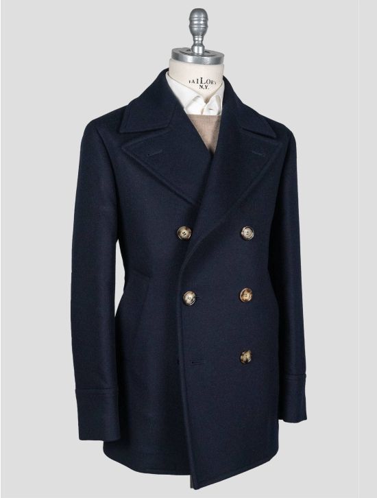 Brunello Cucinelli Brunello Cucinelli Dark Blue Wool Coat Dark Blue 001