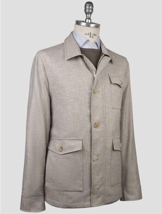 Luigi Borrelli Luigi Borrelli Taupe Virgin Wool Coat Taupe 001