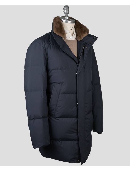 Cesare Attolini Cesare Attolini Blue Navy Pl Beaver Fur Coat Blue Navy 001
