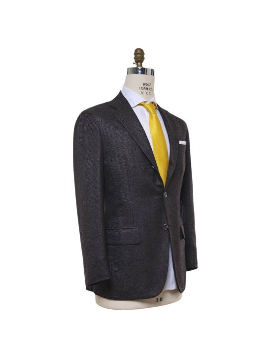 Kiton KITON Gray Cashmere Silk Blazer Gray 001 Kiton KITON Gray Cashmere Silk Blazer Gray 001