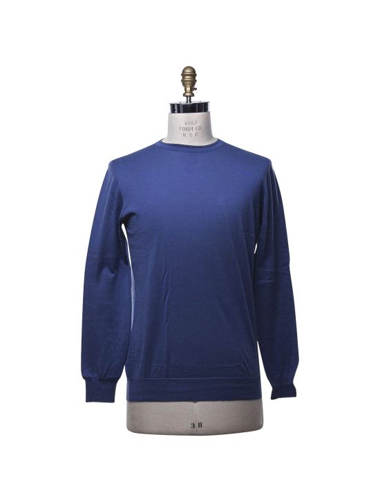 Kiton KITON Blue Cotton Sweater Blue 000 Kiton KITON Blue Cotton Sweater Blue 000