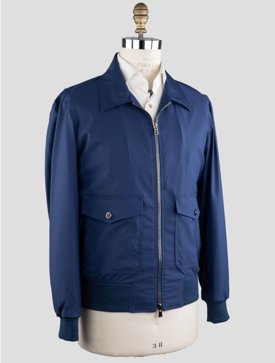 Isaia Isaia Blue Wool Pa Silk Ea Coat Blue 001