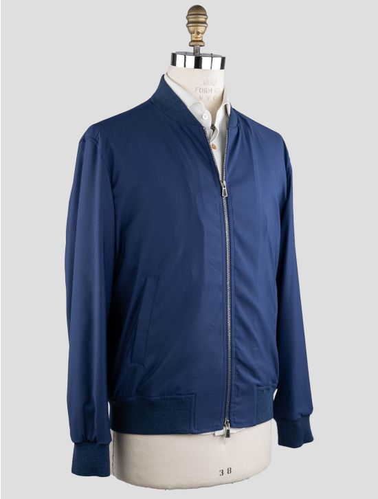 Isaia Isaia Blue Wool Pa Silk Ea Coat Blue 001