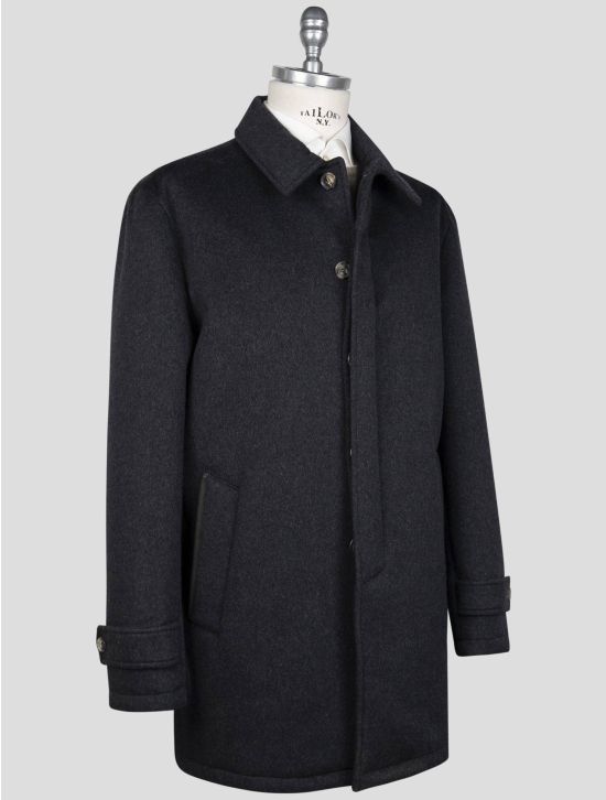 Isaia Isaia Dark Gray Cashmere Overcoat Dark Gray 001