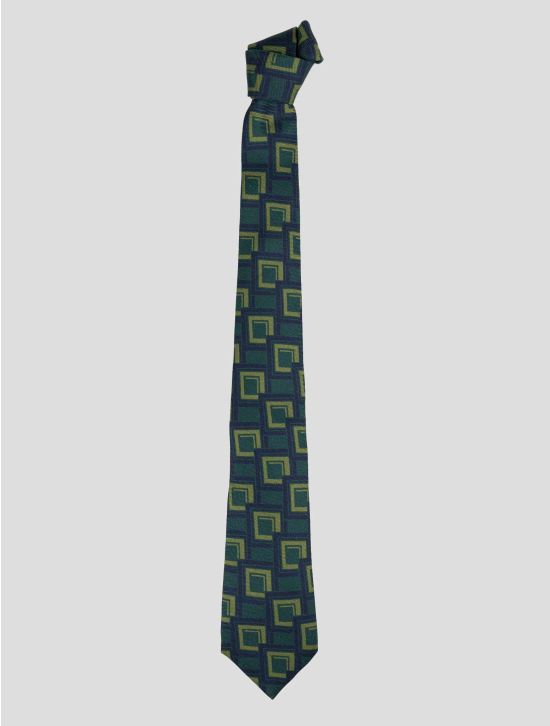 Kiton Kiton Green Blue Silk Tie Green / Blue 000