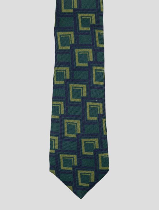 Kiton Kiton Green Blue Silk Tie Green / Blue 001