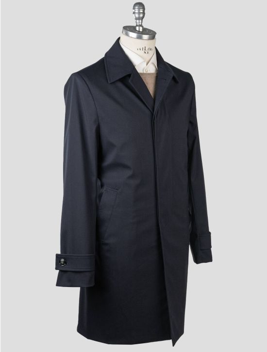 Kiton Kiton Dark Blue Virgin Wool Pa Ea Overcoat Dark Blue 001