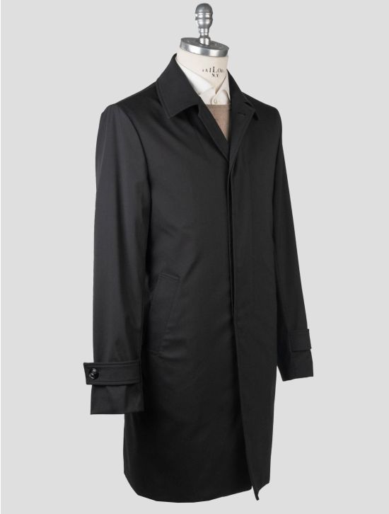 Kiton Kiton Black Virgin Wool Pa Ea Overcoat Black 001