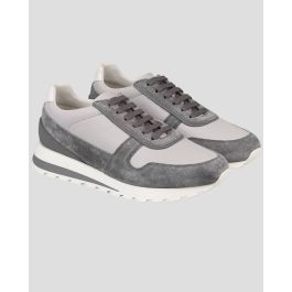 Brunello Cucinelli Gray Leather Sneakers | IsuiT