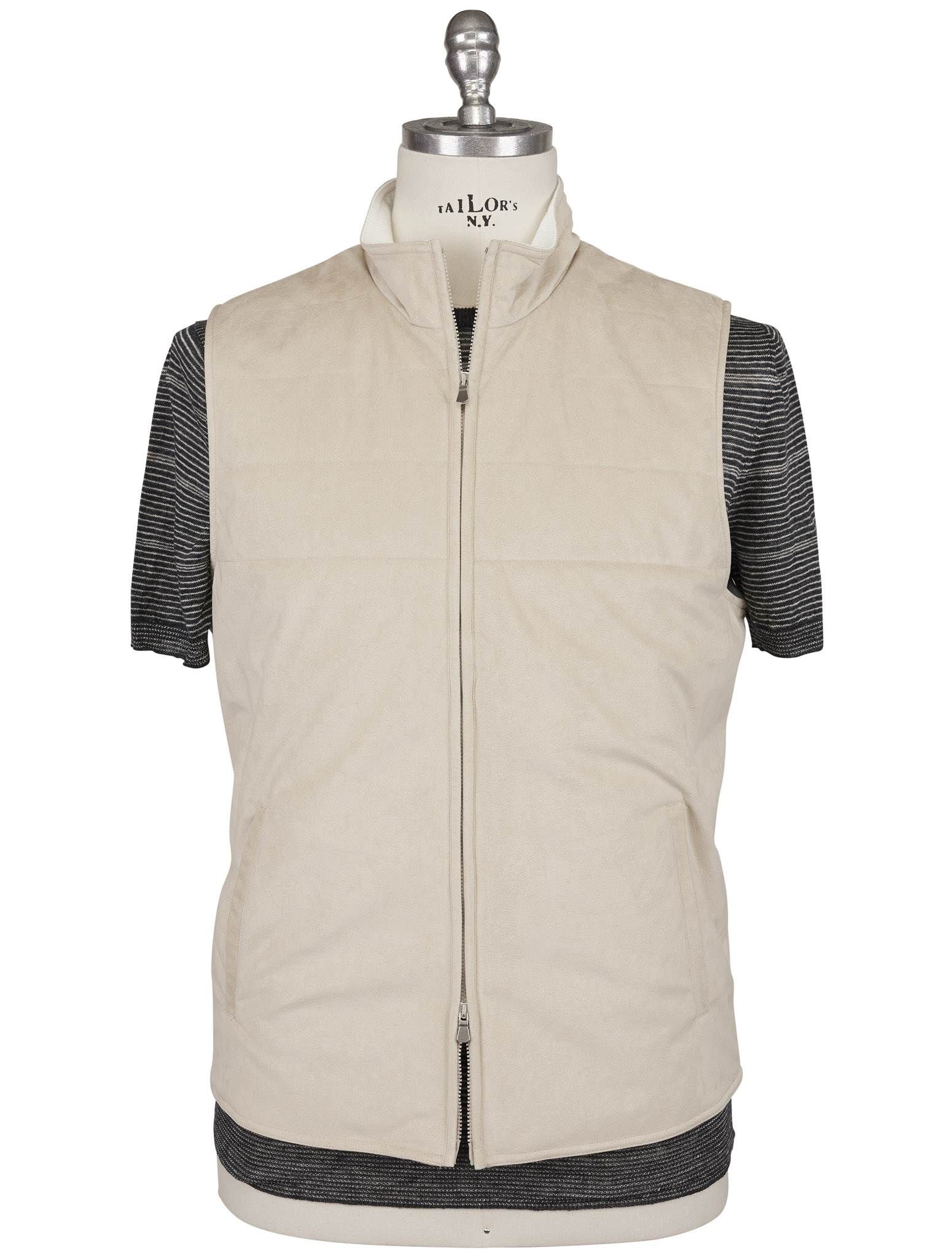Gran Sasso Beige Linen Hoodie Vest | IsuiT