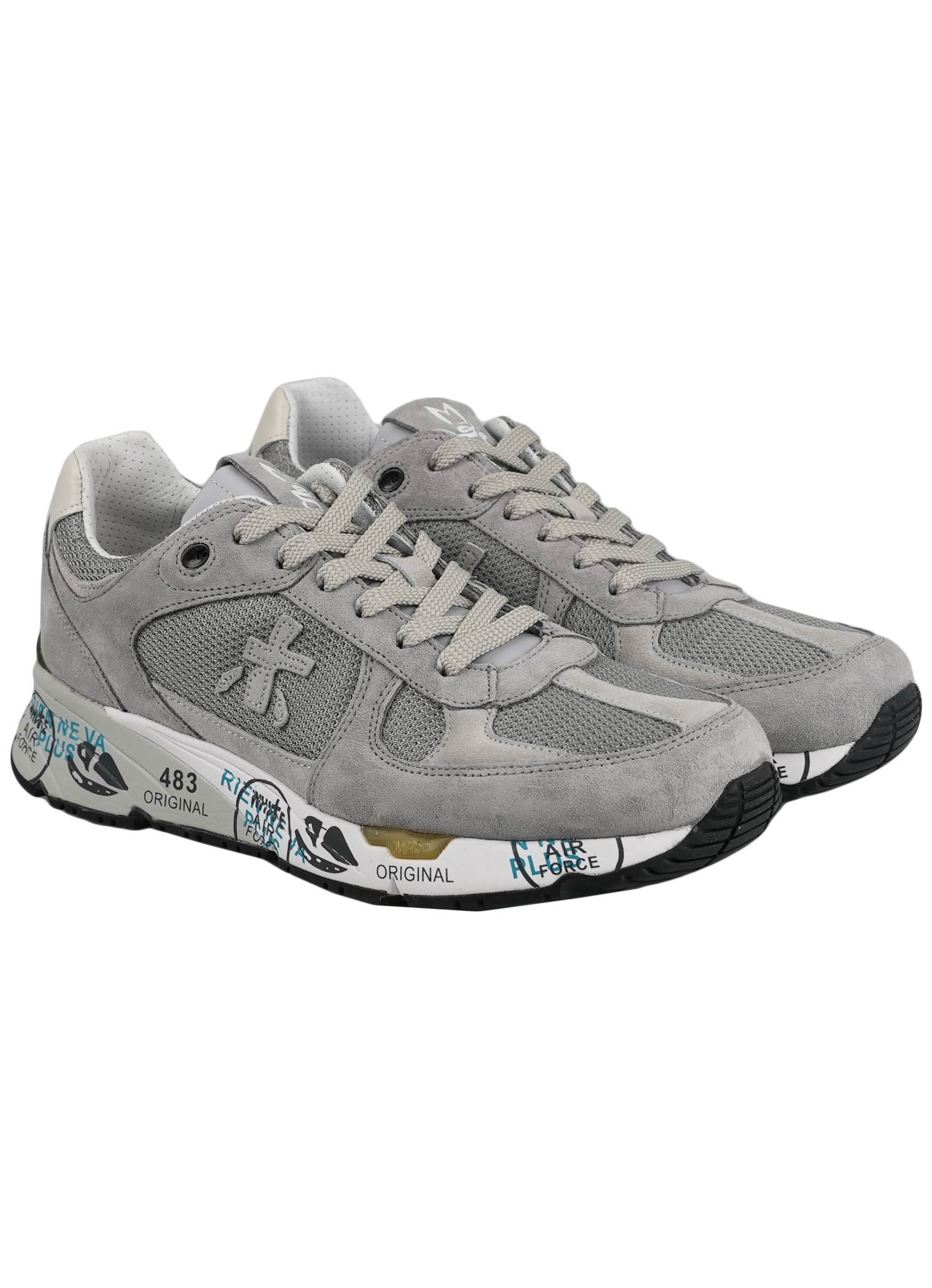 Premiata Gray Leather Suede Pa Sneakers | IsuiT