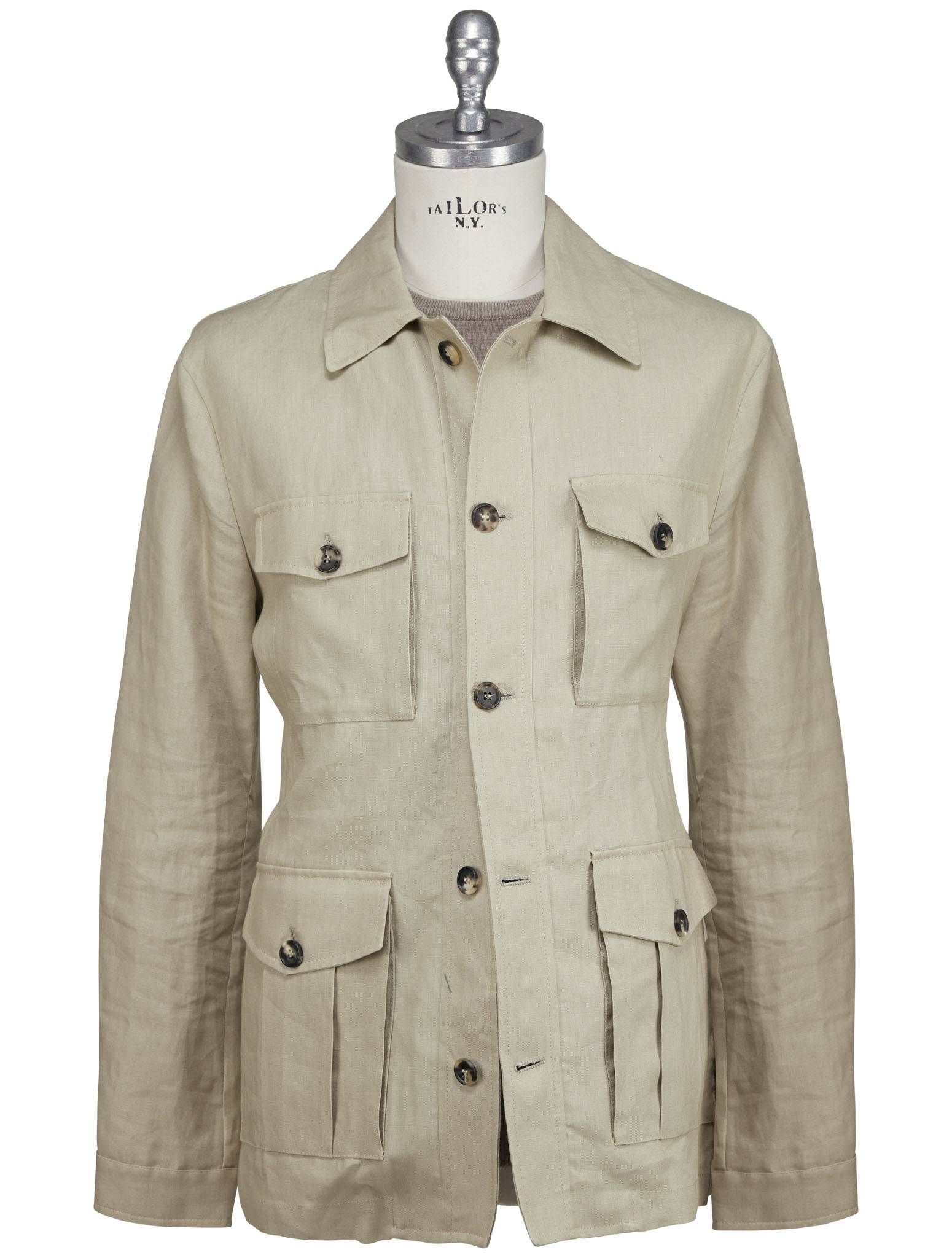 Luigi Borrelli Beige Linen Coat | IsuiT