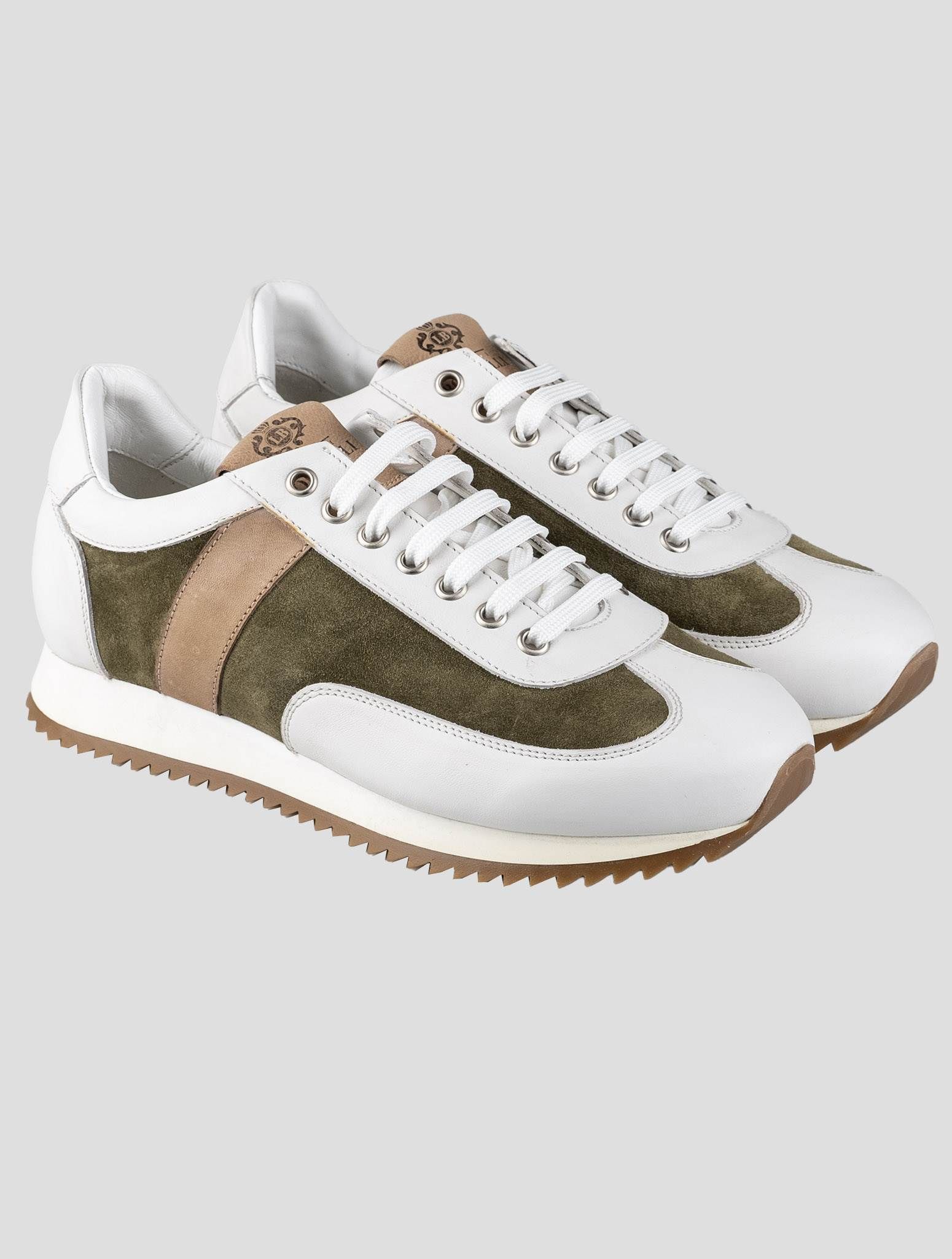 ★イタリア製★ LUIGI BORRELLI ユナイテッドアローズ ボタンフライ Luigi Borrelli Multicolor Leather leather Suede Sneakers | IsuiT