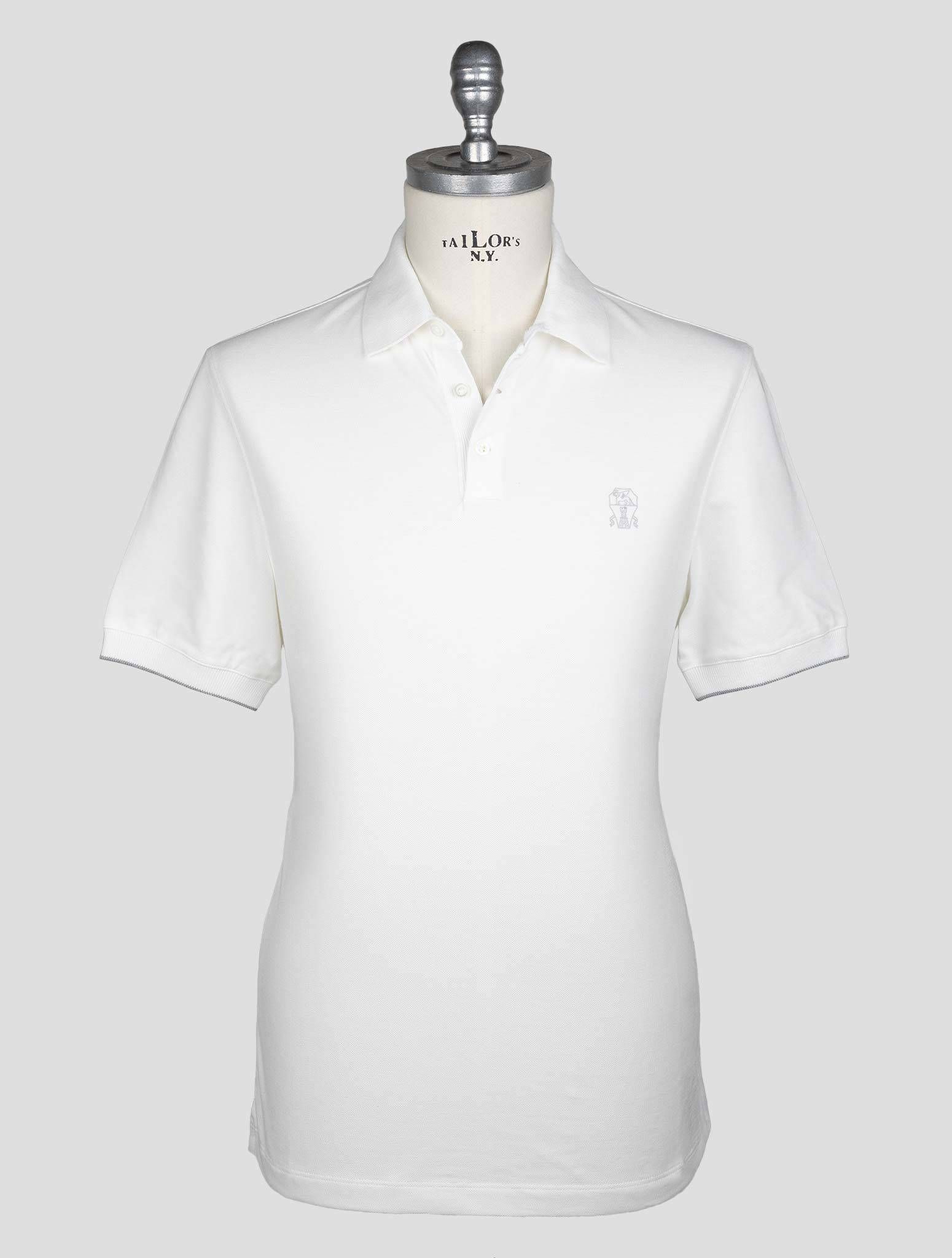 Brunello Cucinelli White Cotton Polo CMZ3 | IsuiT