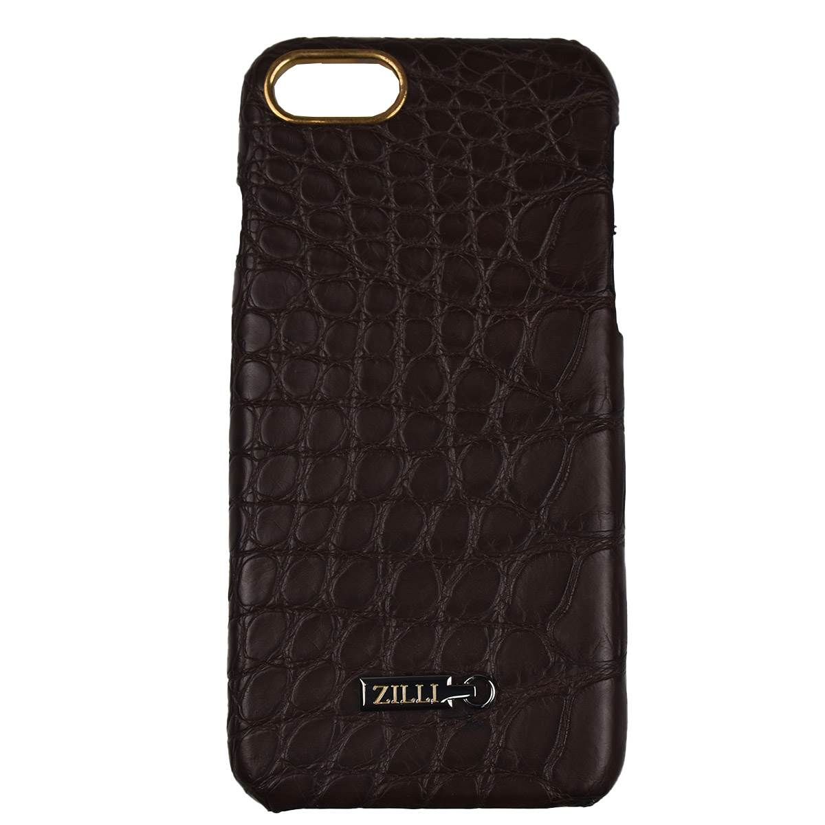 iPhoneケース iPhone7 Zilli Brown Leather Crocodile iPhone 7 Cover | IsuiT