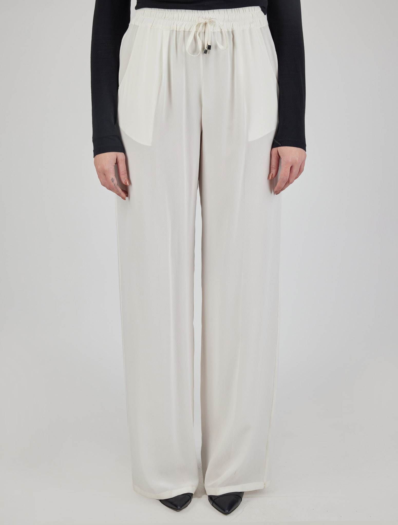 パンツ Kiton FW24 SATIN PANTS (D48109 K0537E06) Kiton White Silk Pants | IsuiT