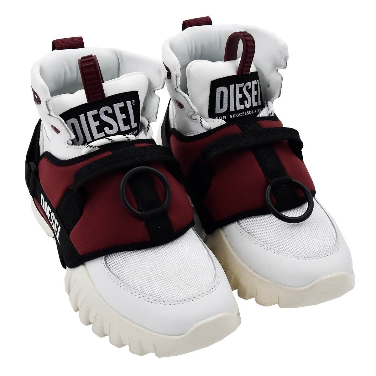 DIESEL White Leather Pl Boots S-SHARQUEZ MID | IsuiT