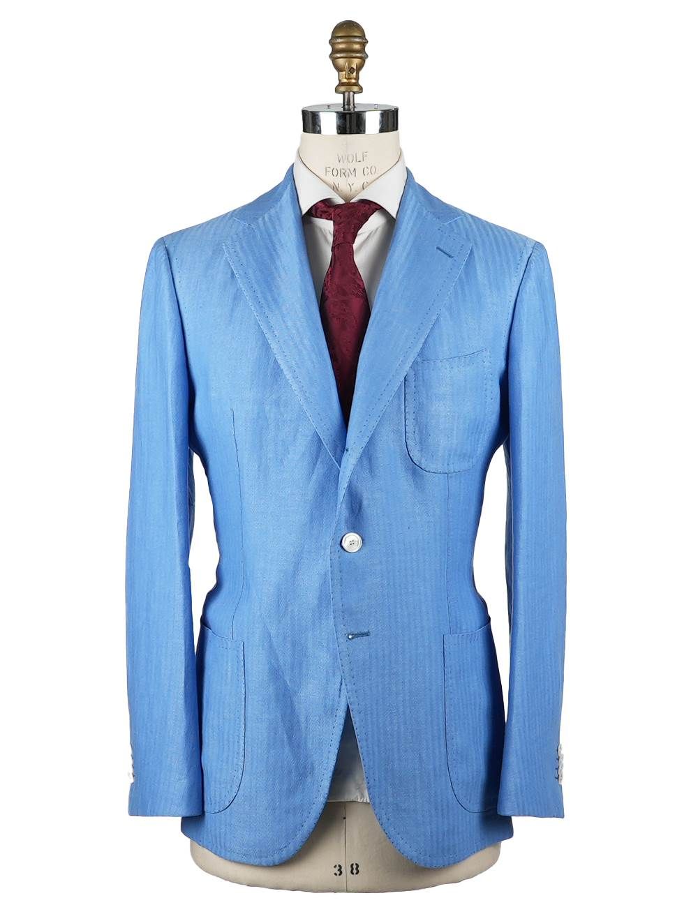 イタリア製 Cesare Attolini リネン メンズジャケット Cesare Attolini Blue Linen Blazer | IsuiT