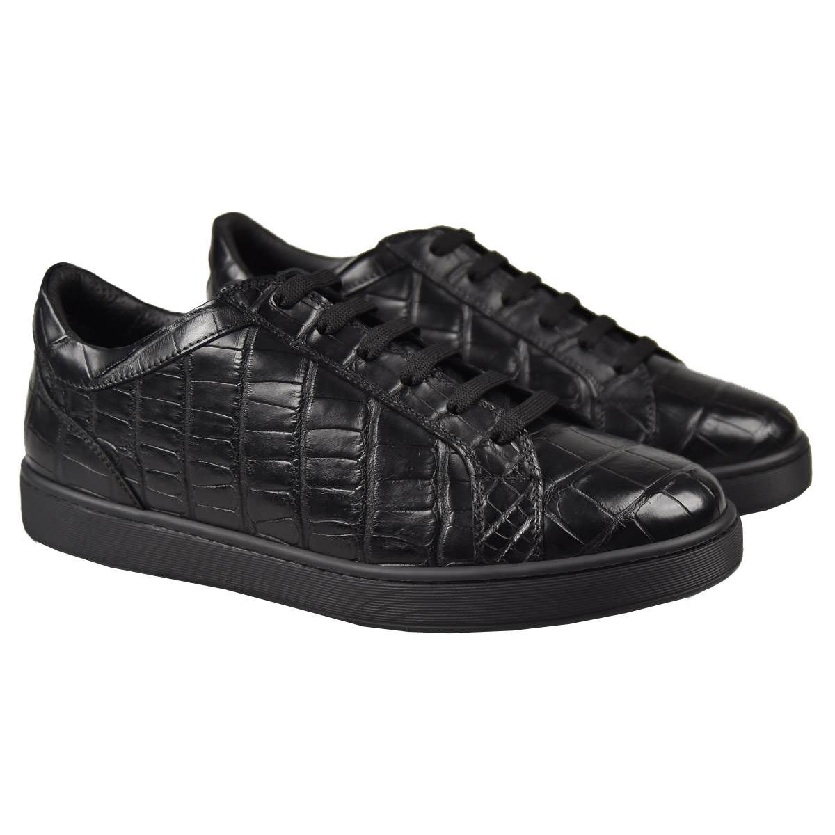 VIP【関税送料無料】希少 KITON LEATHER SNEAKERS Men's sneakers in black calfskin with stitching | Kiton