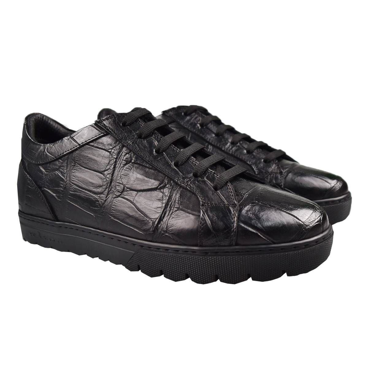 Kiton Black Crocodile Sneakers SUIB | IsuiT