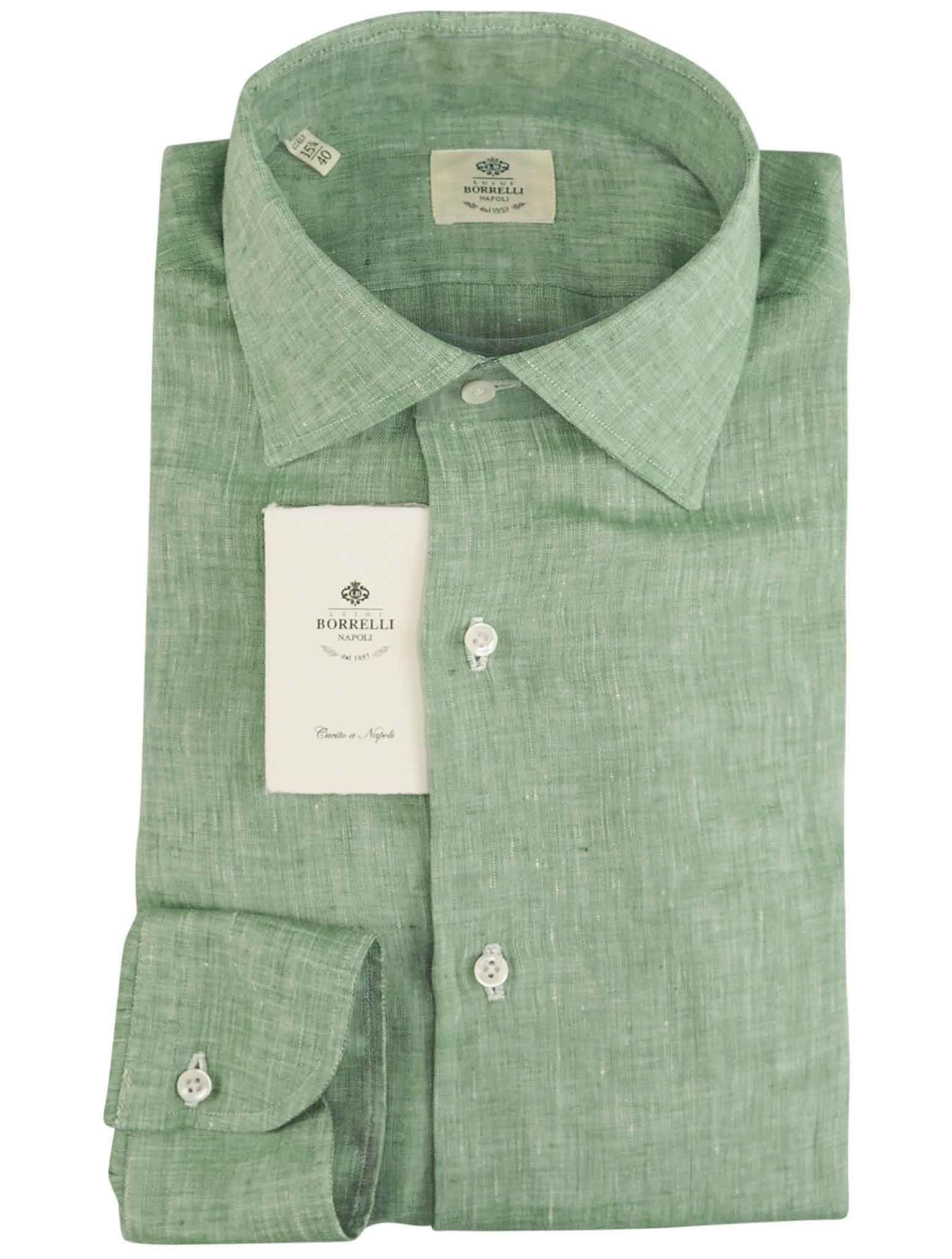 Luigi Borrelli Green Linen Shirt | IsuiT
