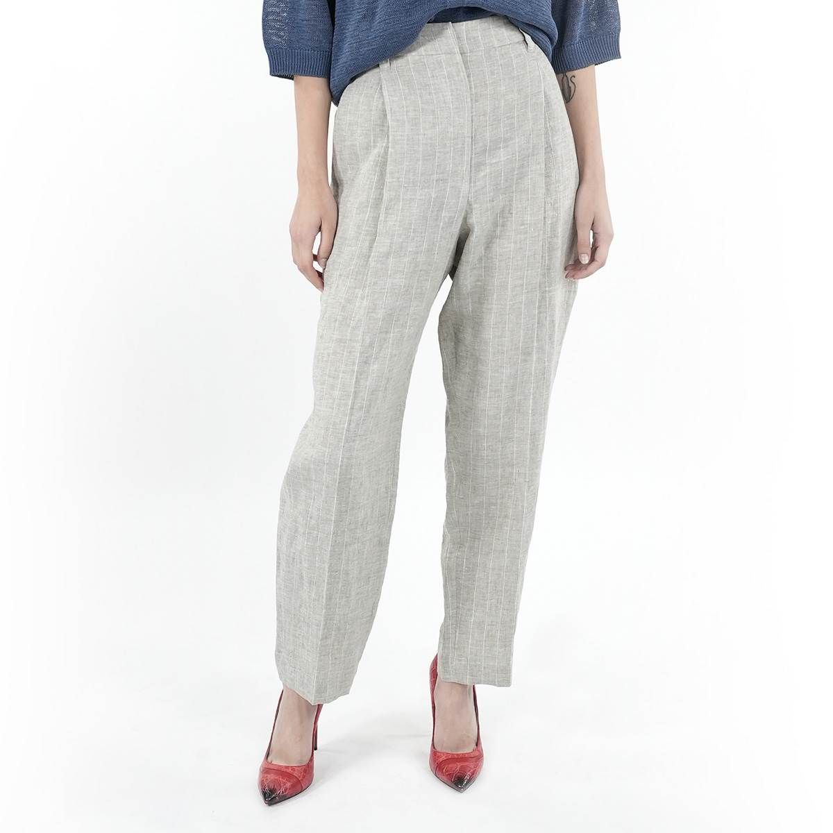 Brunello Cucinelli Gray Linen Pants | IsuiT