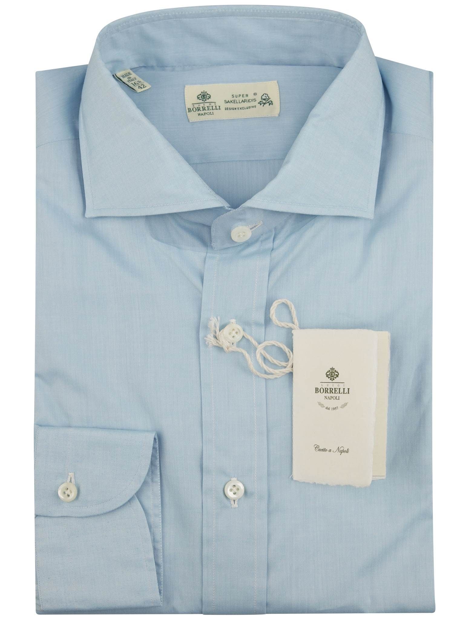 Luigi Borrelli Light Blue Cotton Super Sakellaridis