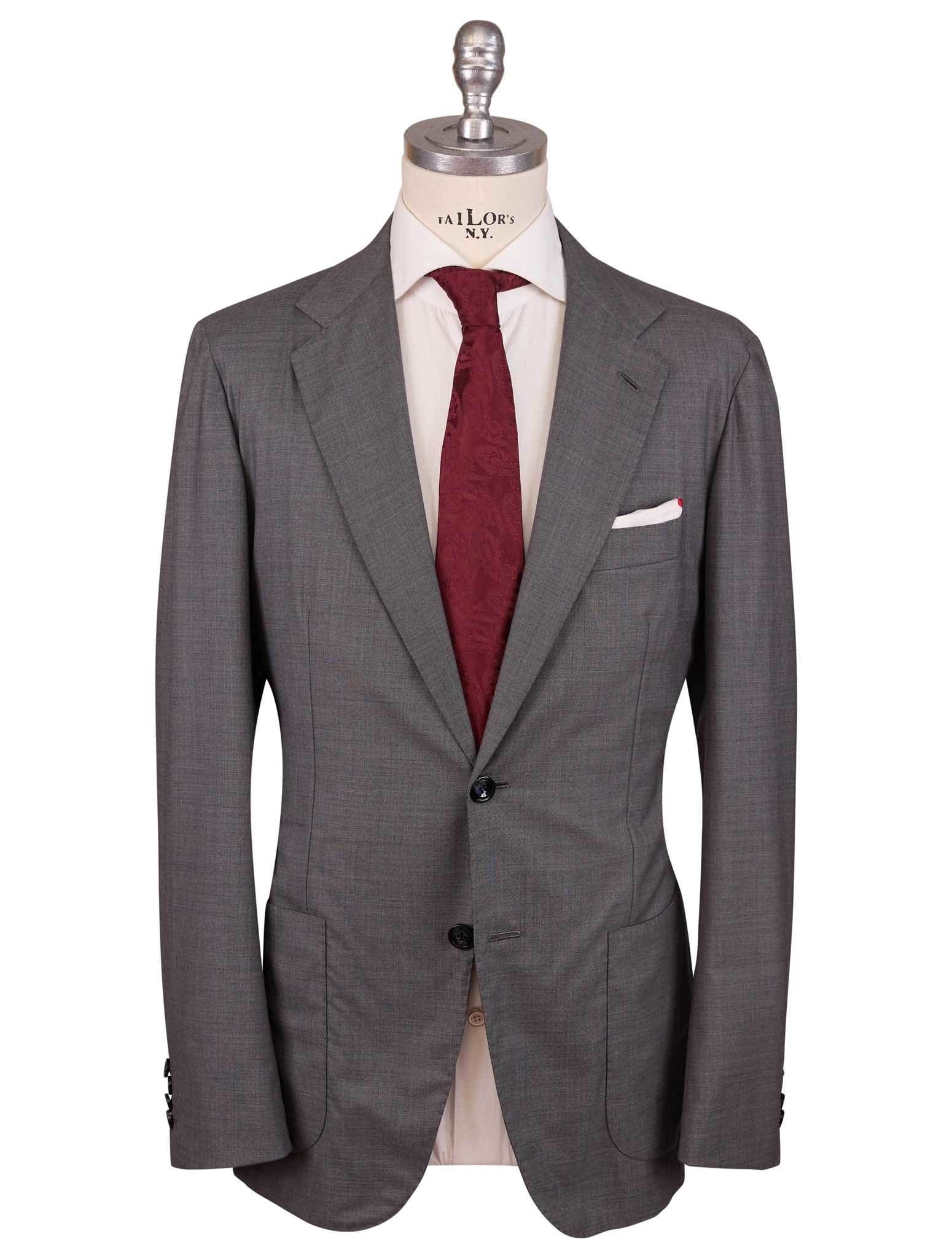 E06727 新品 THE SUIT COMPANY：26cm ダークブラウン Dark Brown Relaxed Fit Roma Suit in Pure Wool Seersucker