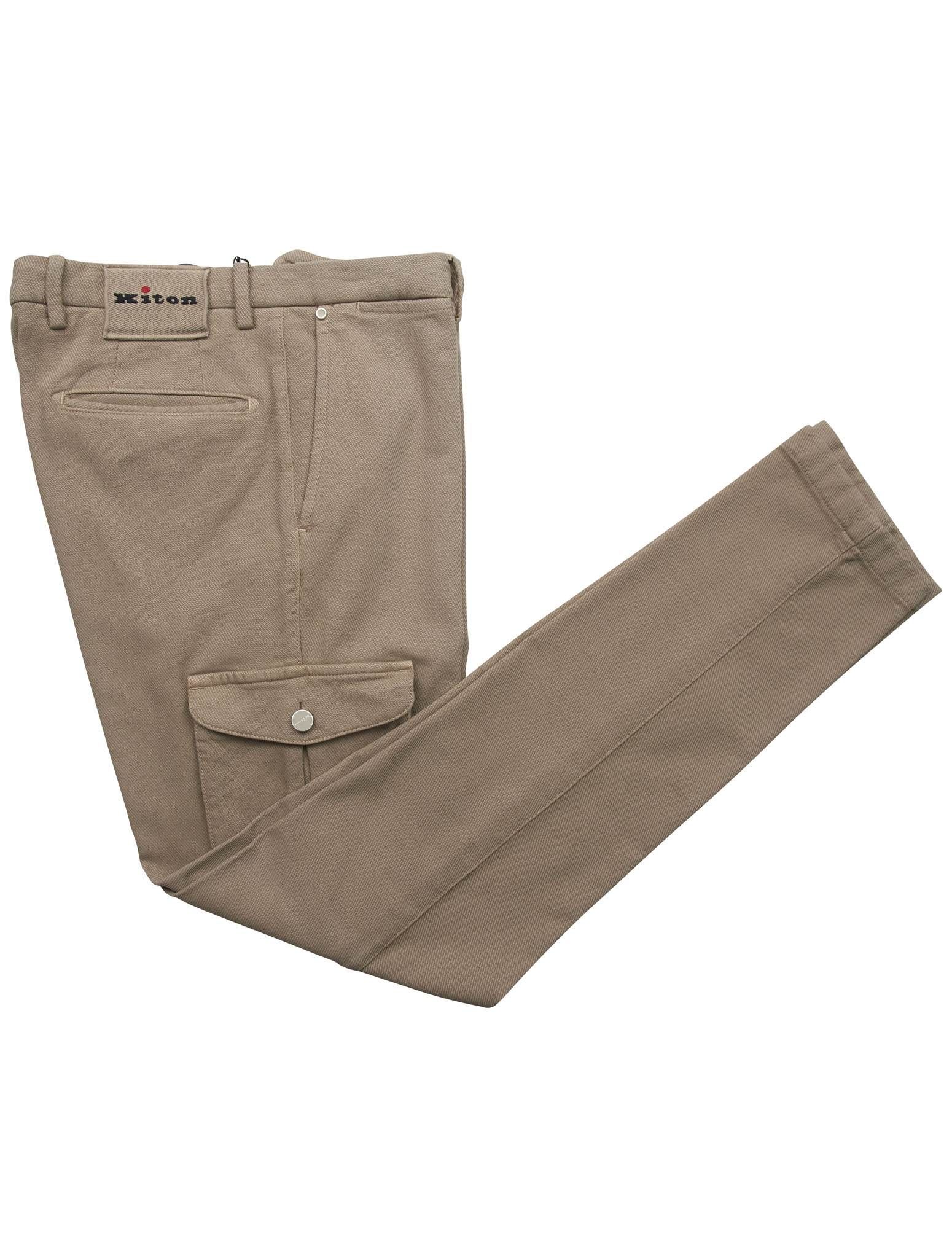Kiton Beige Cotton Wool Ea Cargo Pants | IsuiT