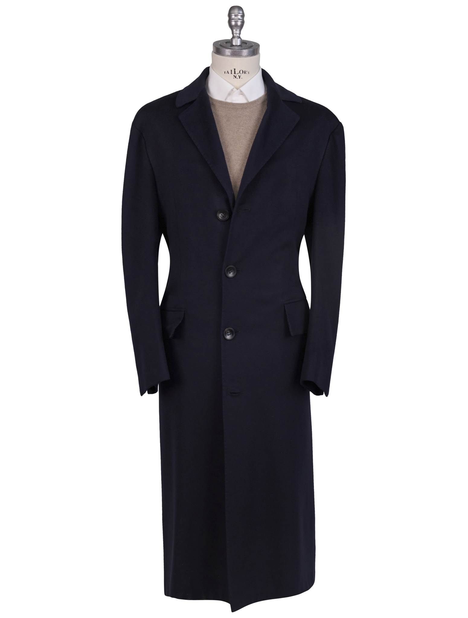 コートその他 Kiton FW24 Kiton Coat (UW1886V0444F0700E BLU) Single-breasted double coat in blue cashmere | Kiton