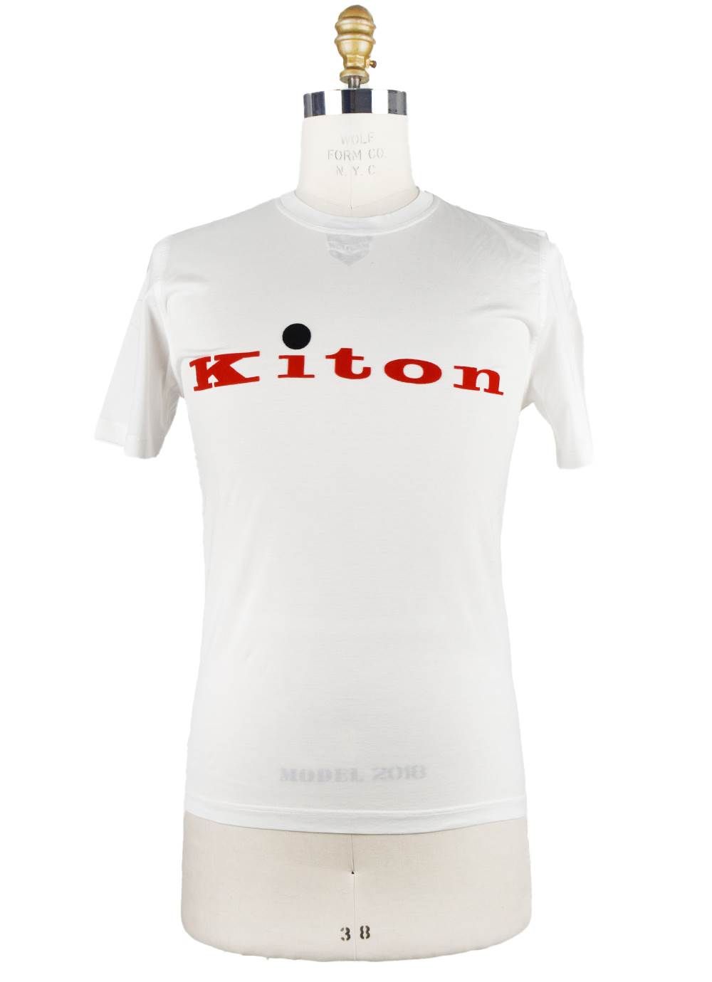 Tシャツ・カットソー Kiton SS25 Cotton T-shirt with logo (UMK0717HE30005 WHITE) Kiton White Cotton T-Shirt | IsuiT