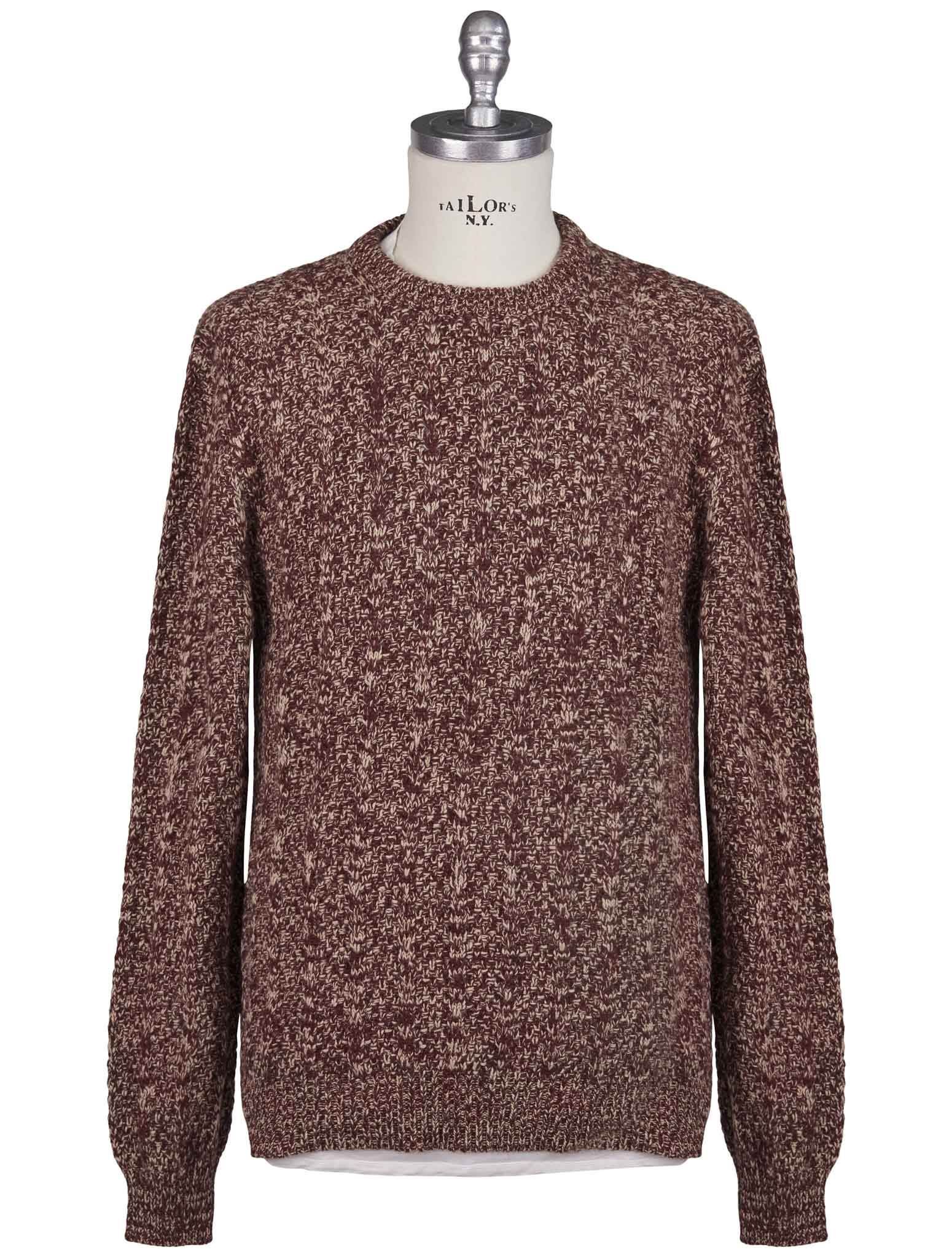 Kiton Burgundy Beige Vicuna Sweater Crewneck | IsuiT