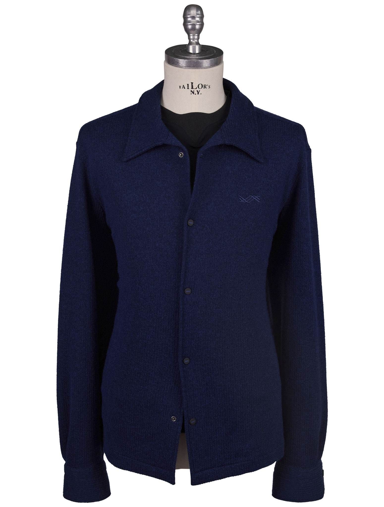 myob ドッキングシャツ Kiton Knt Blue Cotton Wool Overshirt | IsuiT