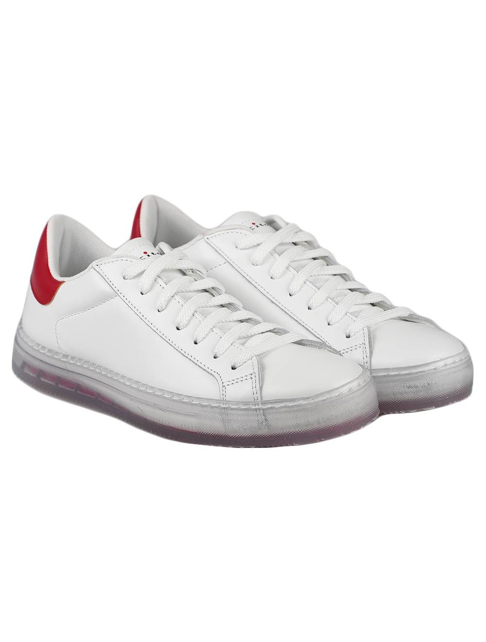 Kiton White Red Leather Sneakers Special Edition | IsuiT