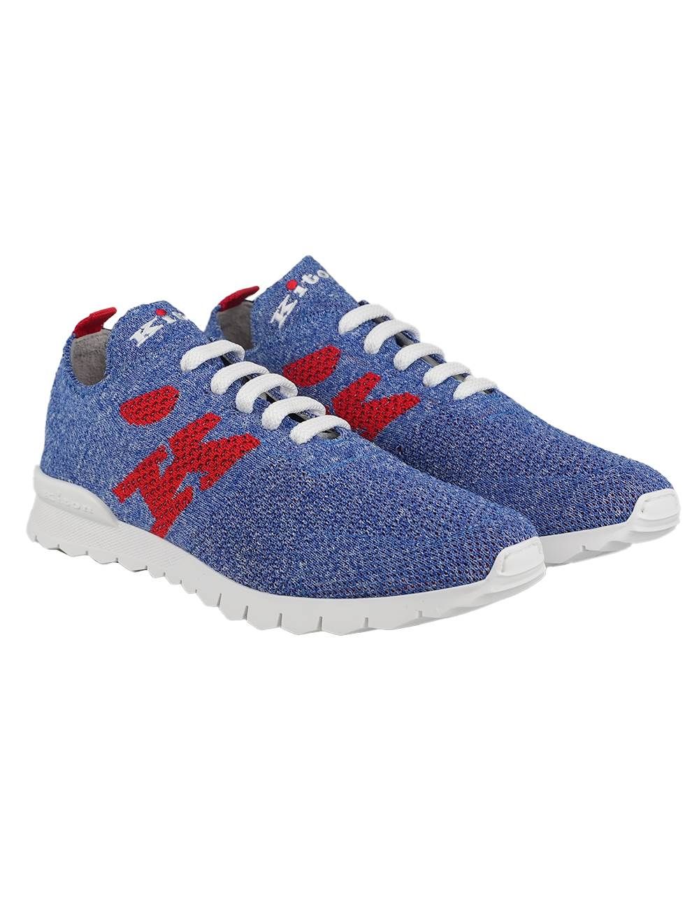 Kiton Light Blue Cotton Ea Sneakers | IsuiT