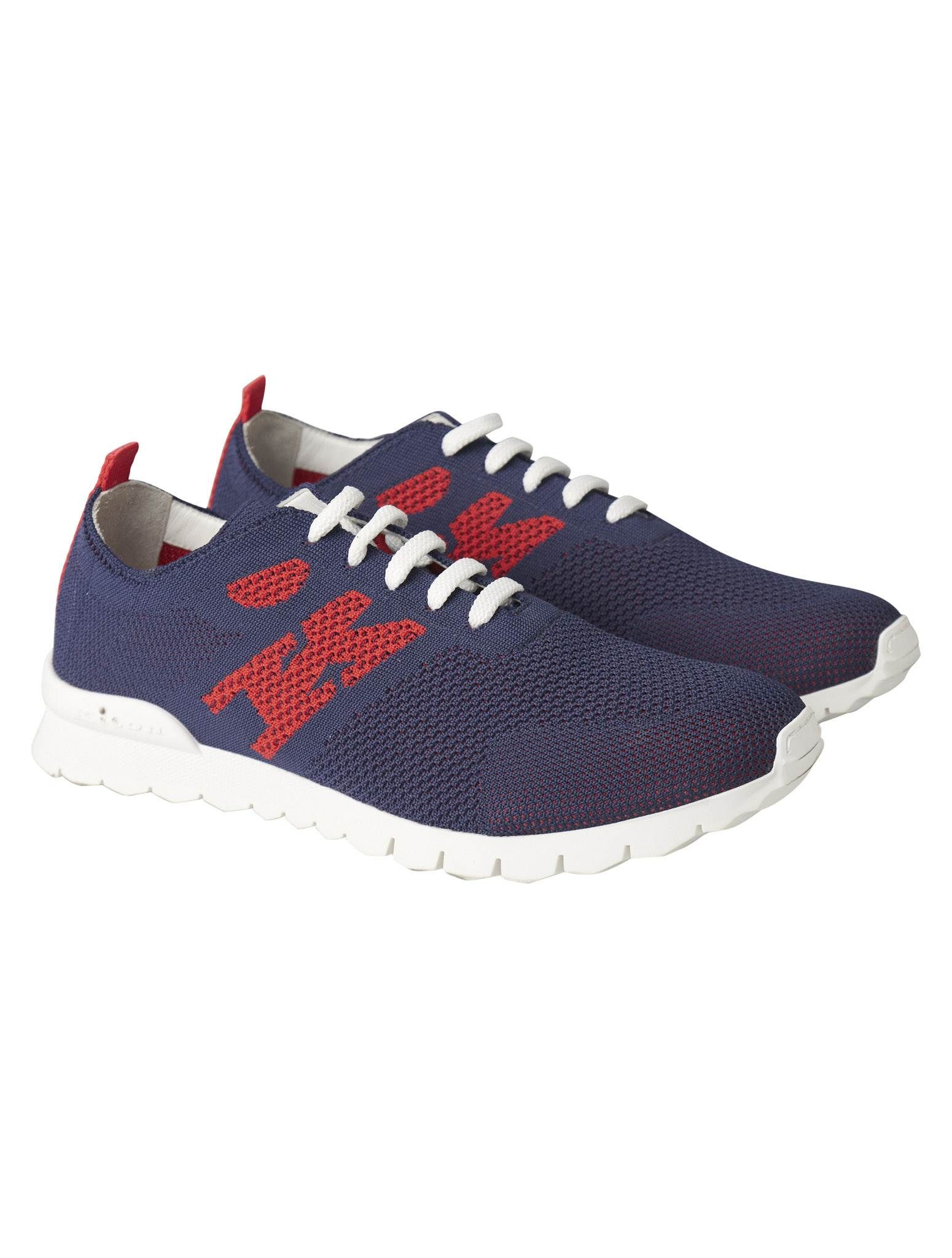 Kiton Blue Red Cotton Ea Sneaker Fits | IsuiT